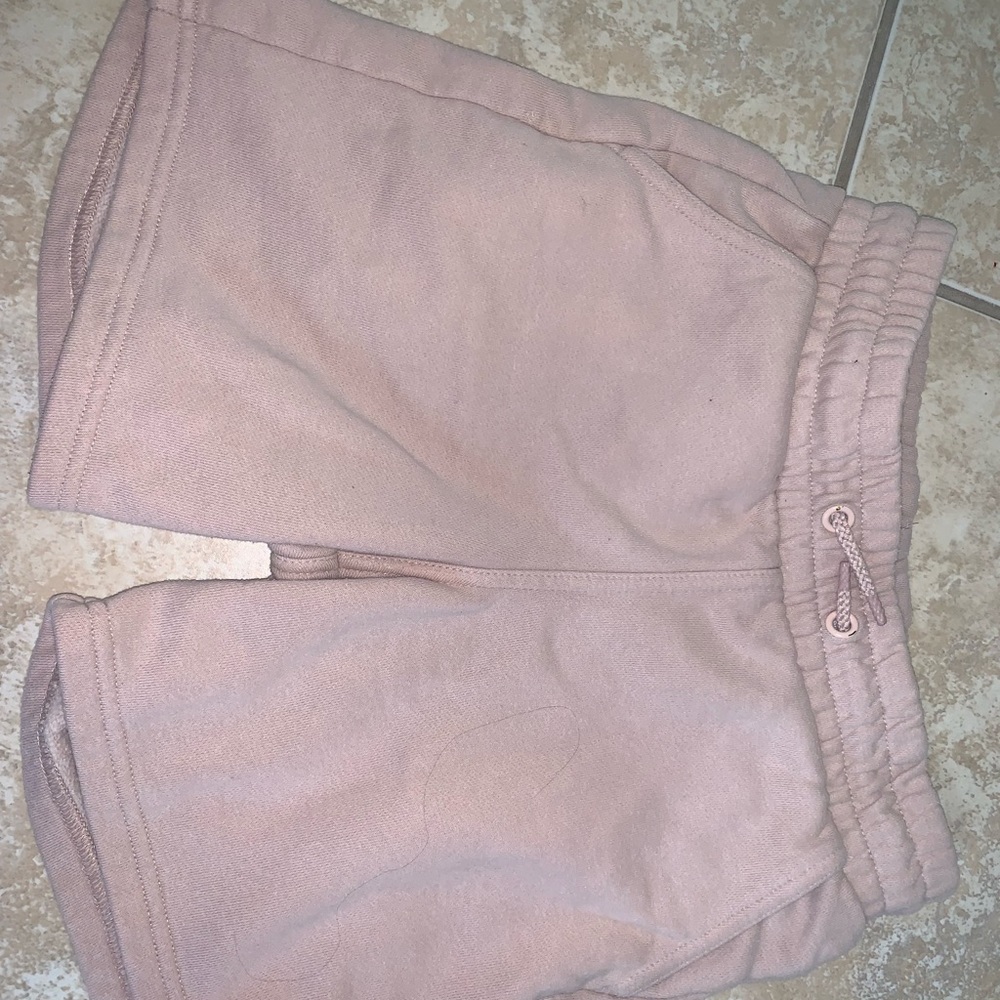 Pink drawstring shorts